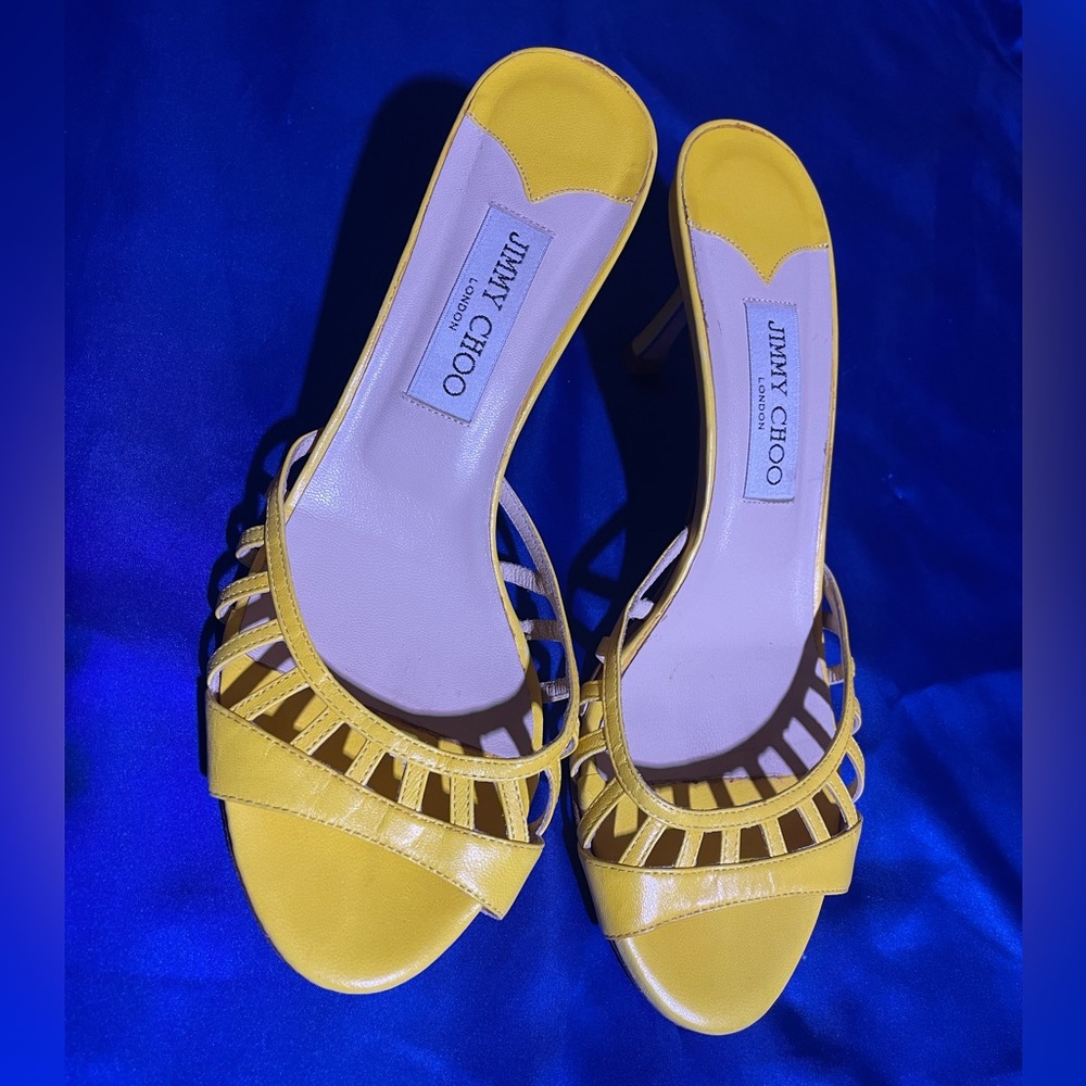 Jimmy Choo Yellow Kitten Heels size 38.5/8.5